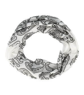 haarband-multifunctioneel-paisley-print-zwart-wit