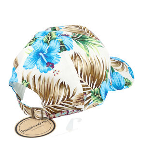 cap-tropische-bloemen-patroon-color-wit