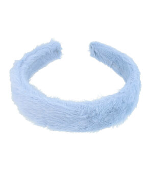 Haarband Diadeem Fluffy Imitatie Bont Blauw