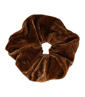 Scrunchie Haarelastiek Velvet Midden Bruin