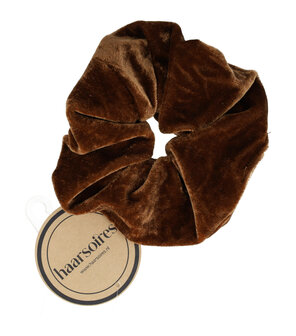 Scrunchie Haarelastiek Velvet Midden Bruin