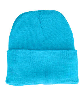 Beanie Muts Basic Aqua Blauw