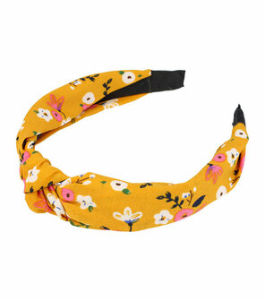 Haarband Diadeem Knoop Bloemen Patroon Color Geel