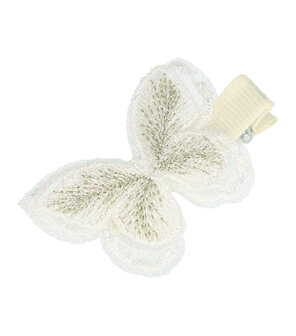 Duckklem Vlinder Borduur 5cm Creme Wit