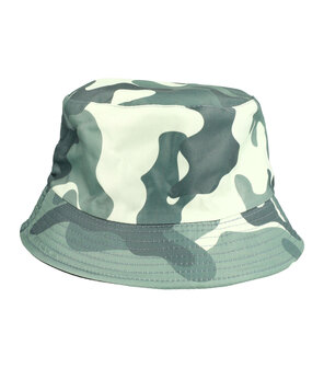 Bucket Hat Omkeerbaar Camouflage Patroon Groen