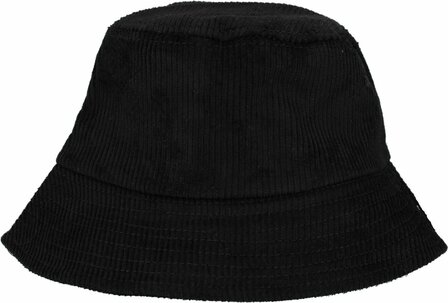 Bucket Hat Rib Stof Zwart