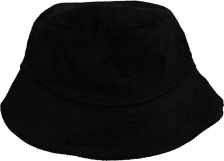 Bucket Hat Rib Stof Zwart