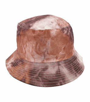 Bucket Hat Omkeerbaar Tie Dye Bruin