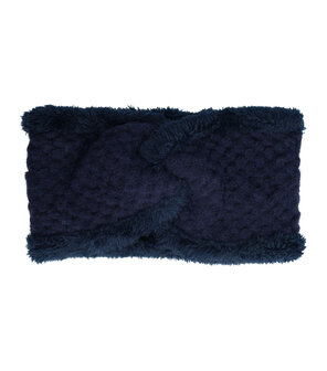 Haarband Twist Fake Fur Gebreid Blauw