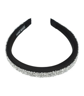 Diadeem Glitter Steentjes Zwart Zilver