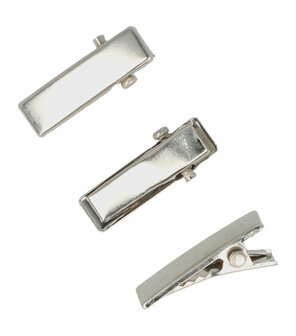 Haarspeld Alligator Mini Recht 2cm Zilver 500 Stuks