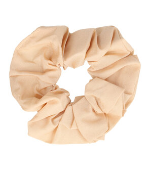 Scrunchie Haarelastiek Effen Glans Stof Beige