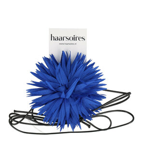 Haarband Veter Bloem Aster 10cm Blauw