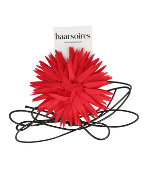 Haarband Veter Bloem Aster 10cm Rood