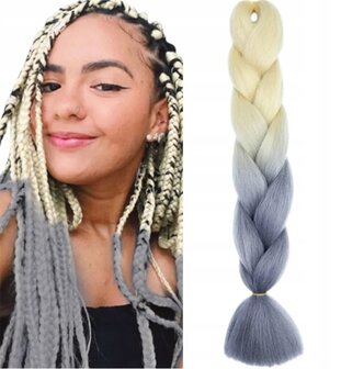 Jumbo Braids Hairextentions Color 60cm Blond Grijs