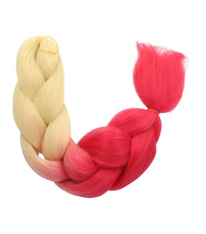 Jumbo Braids Hairextentions Color 60cm Blond Fuchsia Roze