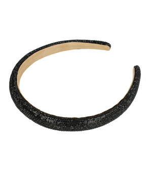 Diadeem Glitter Steentjes 1,5cm Zwart