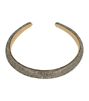 Diadeem Glitter Steentjes 1,5cm Zilver Grijs