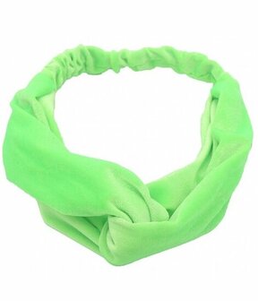 Haarband Twist Velvet Neon Groen