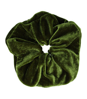 Scrunchie Haarelastiek 12cm Velvet Mosgroen