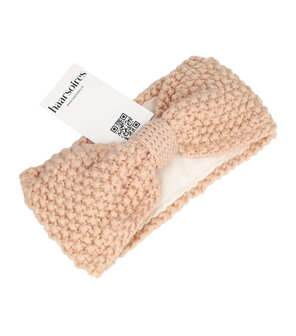 Haarband Knoop Knitted 10cm Licht Roze