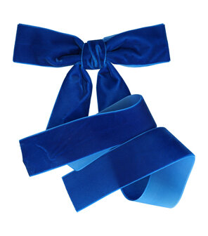 Haarspeld Strik Linten Lang Velvet Blauw