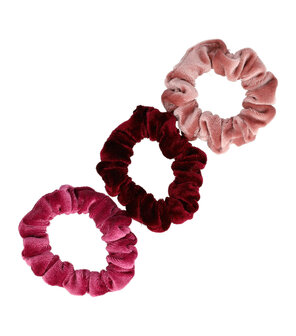 Scrunchie Smal Trio Color Roze Rood