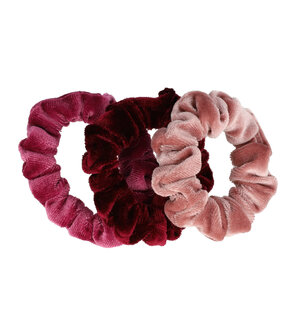 Scrunchie Smal Trio Color Roze Rood