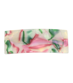 Haarspeld Marmer Patroon Recht 8cm Groen Creme Roze