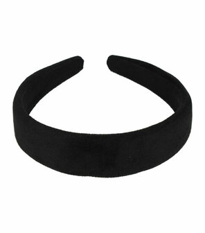 Haarband Diadeem Velvet Stof 3cm Zwart