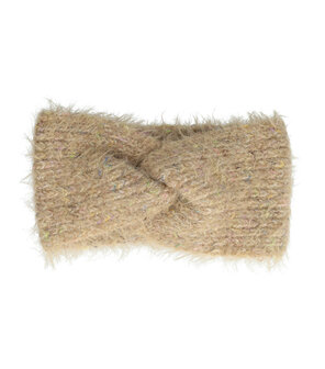 Haarband Twist Fluffy Knitted 12cm Beige