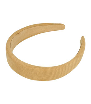 Diadeem Dik Gevuld Stof 3cm Beige