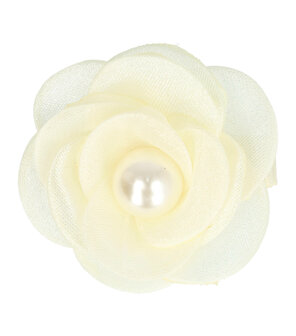 Duckklem Roos Bloem Parel 5cm Creme