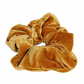 Scrunchie Haarelastiek Velvet Oker Geel