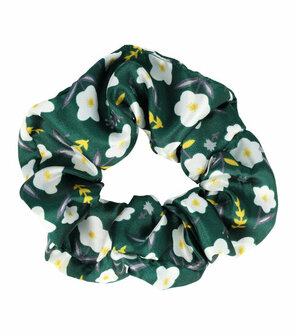 Scrunchie Haarelastiek Bloemen Patroon Groen