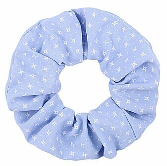 Scrunchie Haarelastiek Sterren Print Wit Blauw