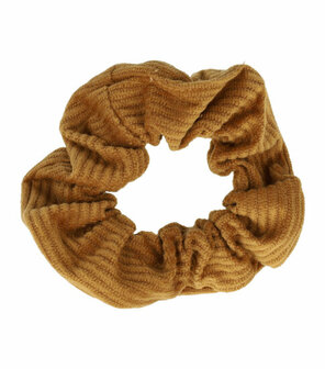 Scrunchie Haarelastiek Velvet Rib Bruin