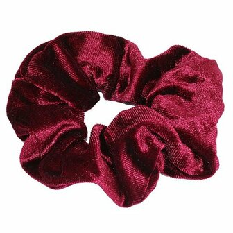 Scrunchie Haarelastiek Velvet Bordeaux Donker Rood