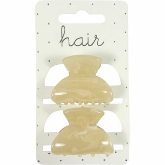 Haarspeld Klem Marmer Print Creme