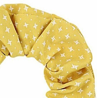 Scrunchie Haarelastiek Sterren Print Wit Geel