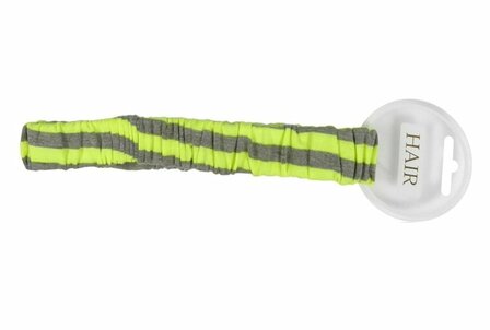 Haarband Sport Neon Streep Grijs Geel