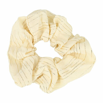 Scrunchie Haarelastiek Streep Print Goud Creme