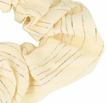 Scrunchie Haarelastiek Streep Print Goud Creme