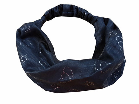 Haarband Bandana 3-in-1 Glitter Hart Ster Zwart