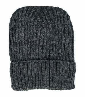 Beanie Muts Knitted Velvet Grijs