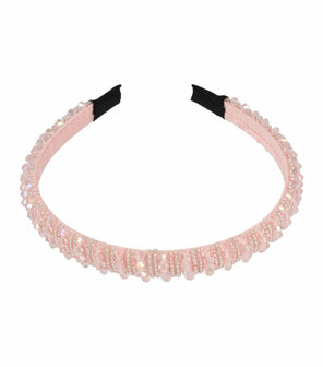 Haarband Diadeem Kralen Streep Patroon Roze