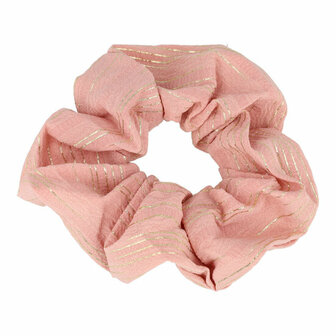 Scrunchie Haarelastiek Streep Print Goud Roze