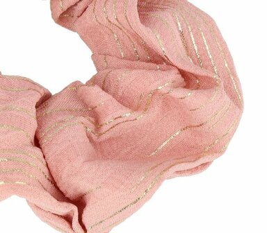 Scrunchie Haarelastiek Streep Print Goud Roze