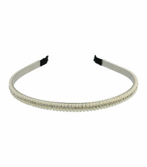 Haarband Diadeem Parel Strass Wit Zilver