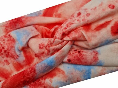 Haarband Tie Dye Print Roze Rood